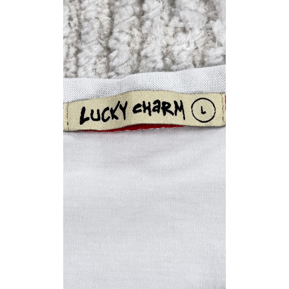 Lucky Charm T Shirt Men L White Skull Bunny Punk Goth Edgy Emo Street BKYS Y2K - Picture 10 of 15